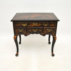 Antique Lacquered Chinoiserie Lowboy Side Table