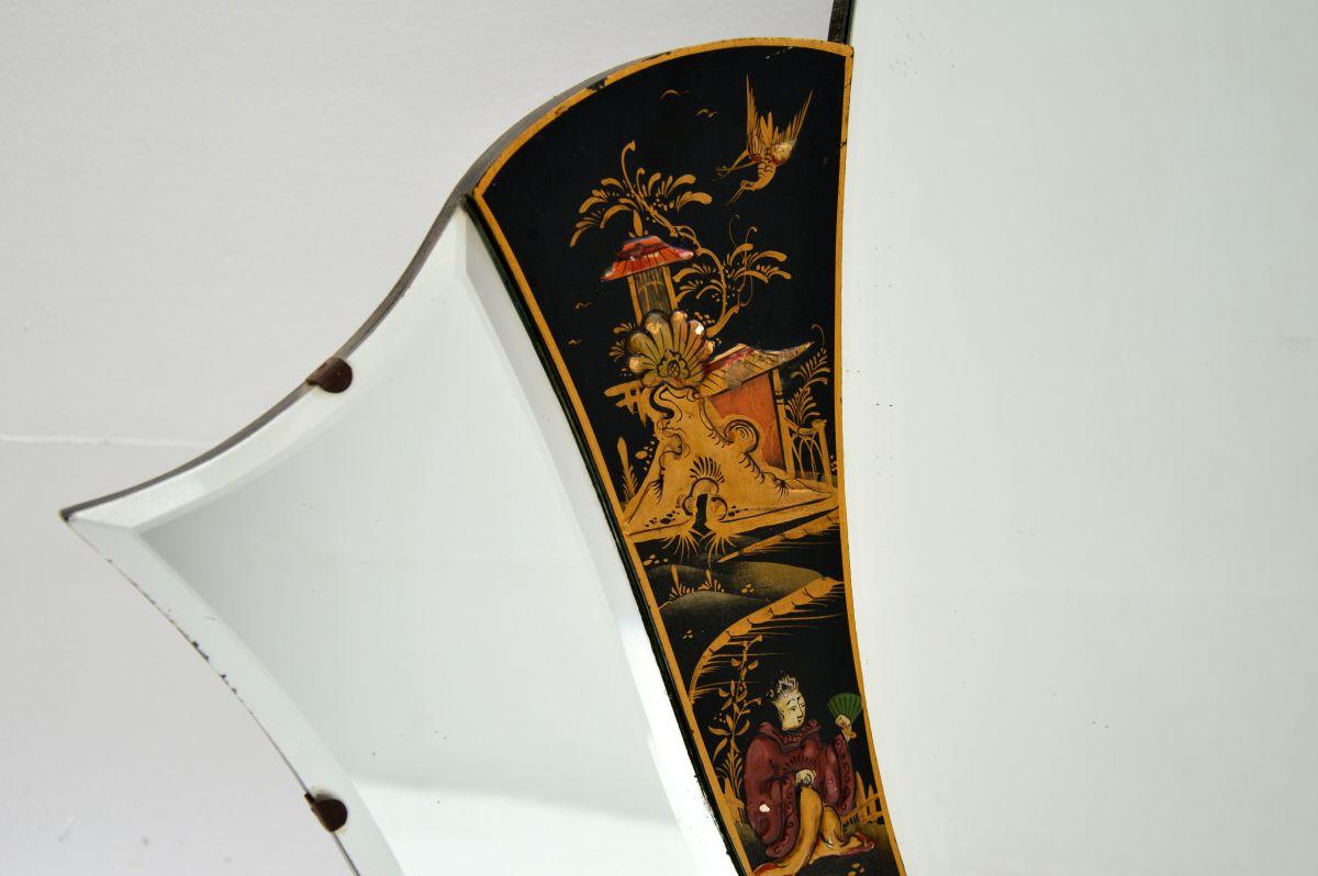 Art Deco Antique Lacquered Chinoiserie Mirror