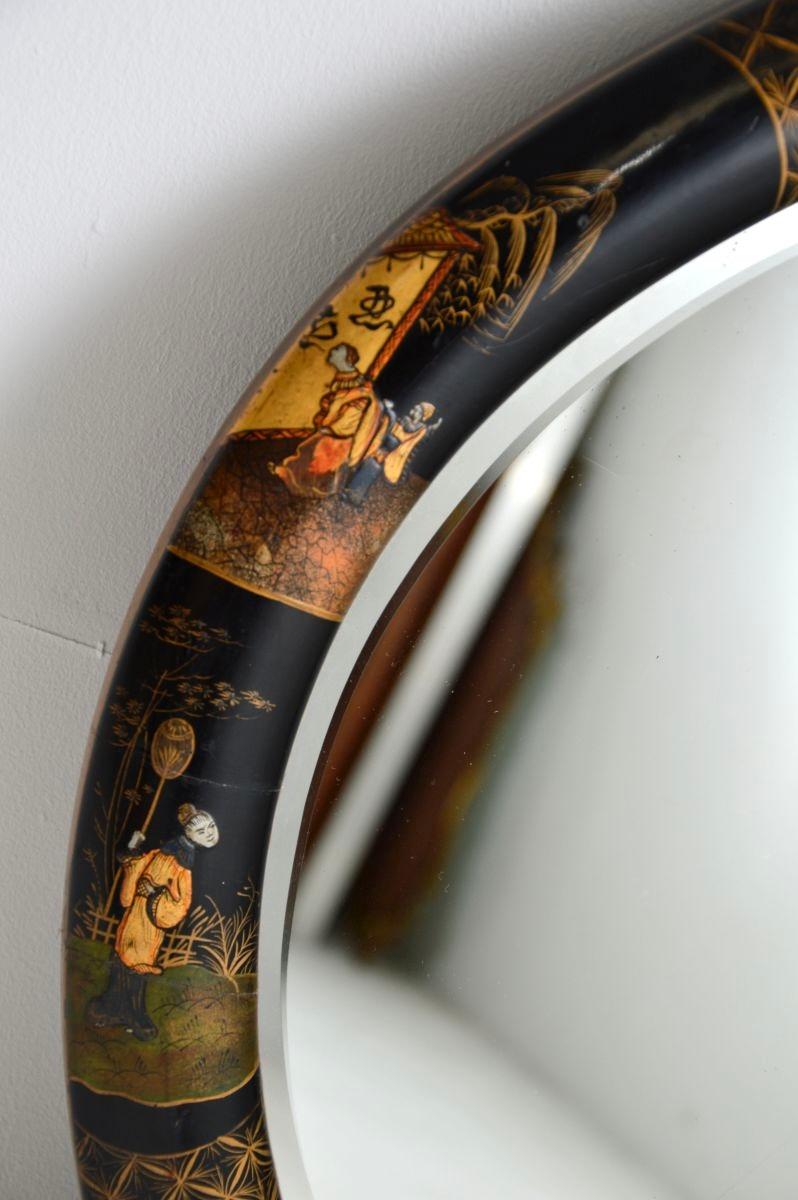Antique Lacquered Chinoiserie Mirror In Good Condition For Sale In London, GB