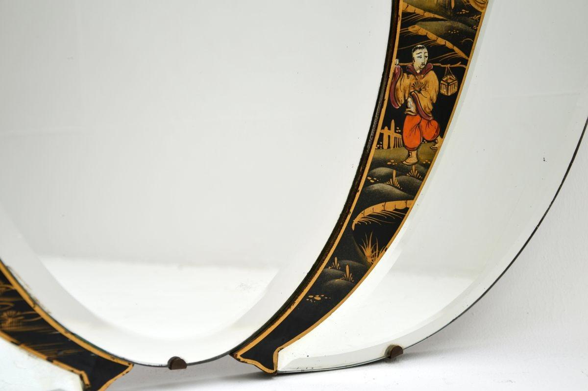 Early 20th Century Antique Lacquered Chinoiserie Mirror