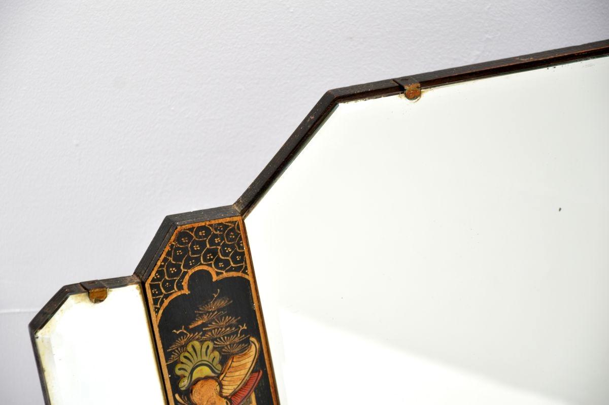 Espejo Chinoiserie Antiguo Lacado en venta 1