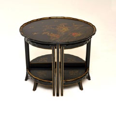 Antique Lacquered Chinoiserie Nesting Coffee Table