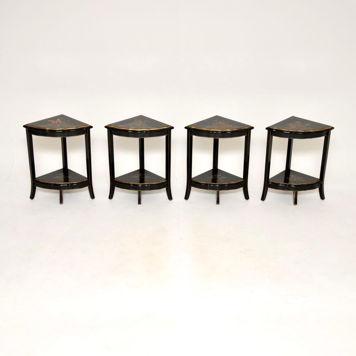 Mesa nido Chinoiserie Lacada Antigua Madera en venta