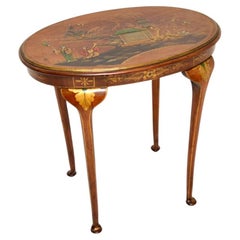 Antiker lackierter Chinoiserie Beistelltisch
