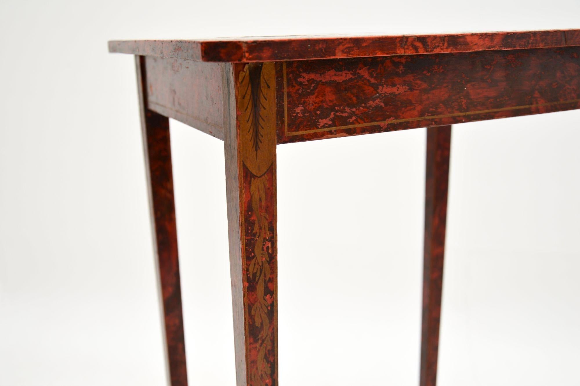 Antique Lacquered Chinoiserie Side Table For Sale 4
