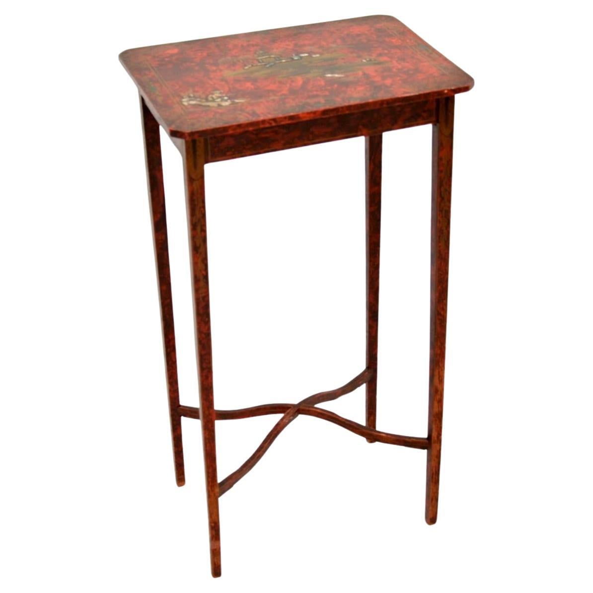 Antique Lacquered Chinoiserie Side Table