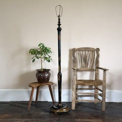 Antique Lacquered Chinoiserie Standard Lamp, c. 1920s