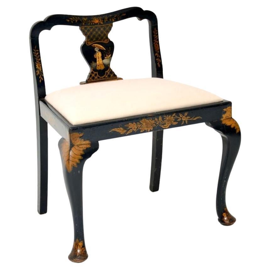 Tabouret Chinoiserie laqué antique