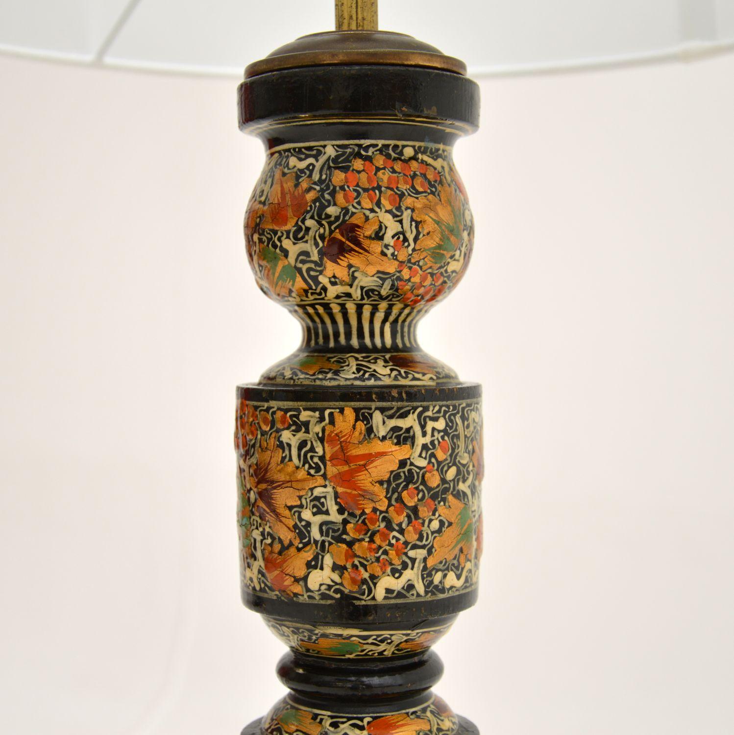 Antique Lacquered Chinoiserie Table Lamp In Good Condition For Sale In London, GB