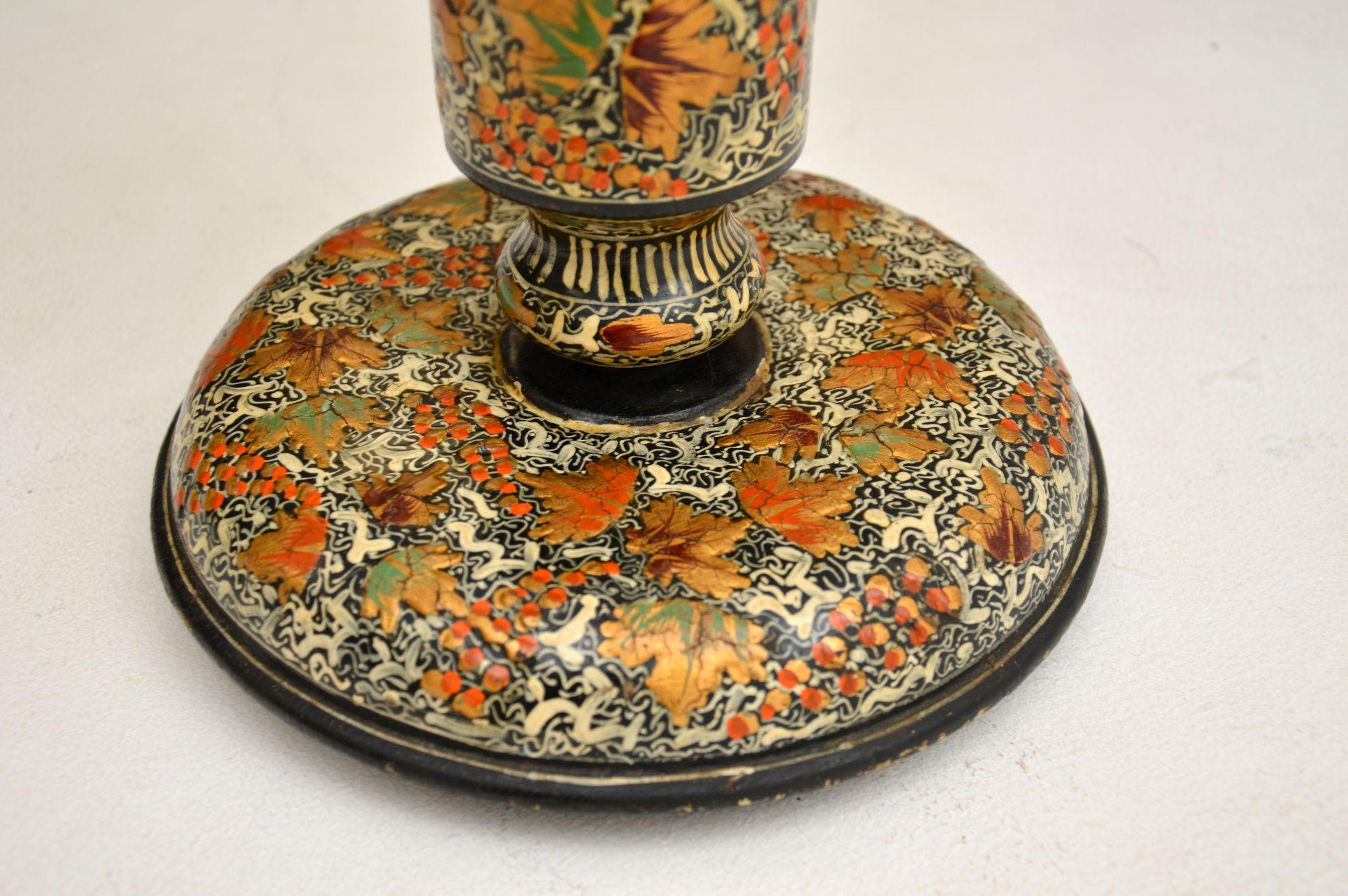 Antique Lacquered Chinoiserie Table Lamp For Sale 2