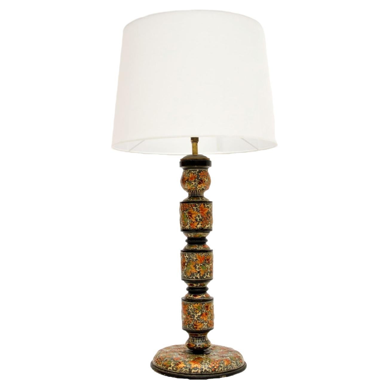 Antique Lacquered Chinoiserie Table Lamp