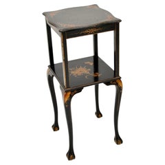Antique Lacquered Chinoiserie Two Tier Side Table
