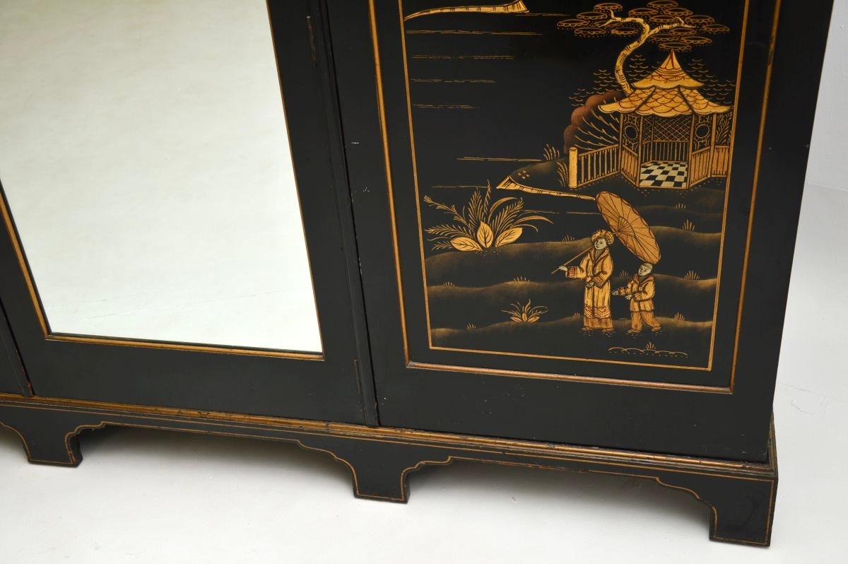 Antique Lacquered Chinoiserie Wardrobe For Sale 8
