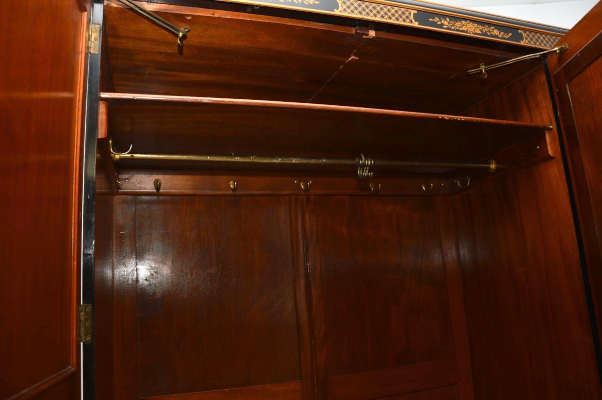 British Antique Lacquered Chinoiserie Wardrobe For Sale