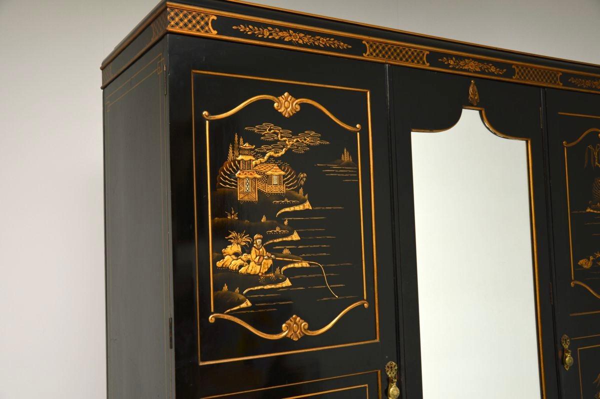 Antique Lacquered Chinoiserie Wardrobe For Sale 2