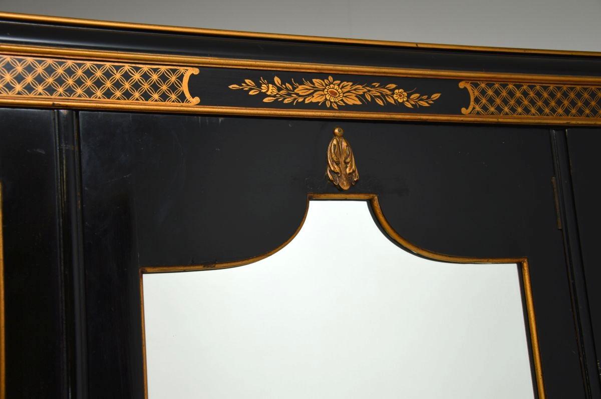 Antique Lacquered Chinoiserie Wardrobe For Sale 3