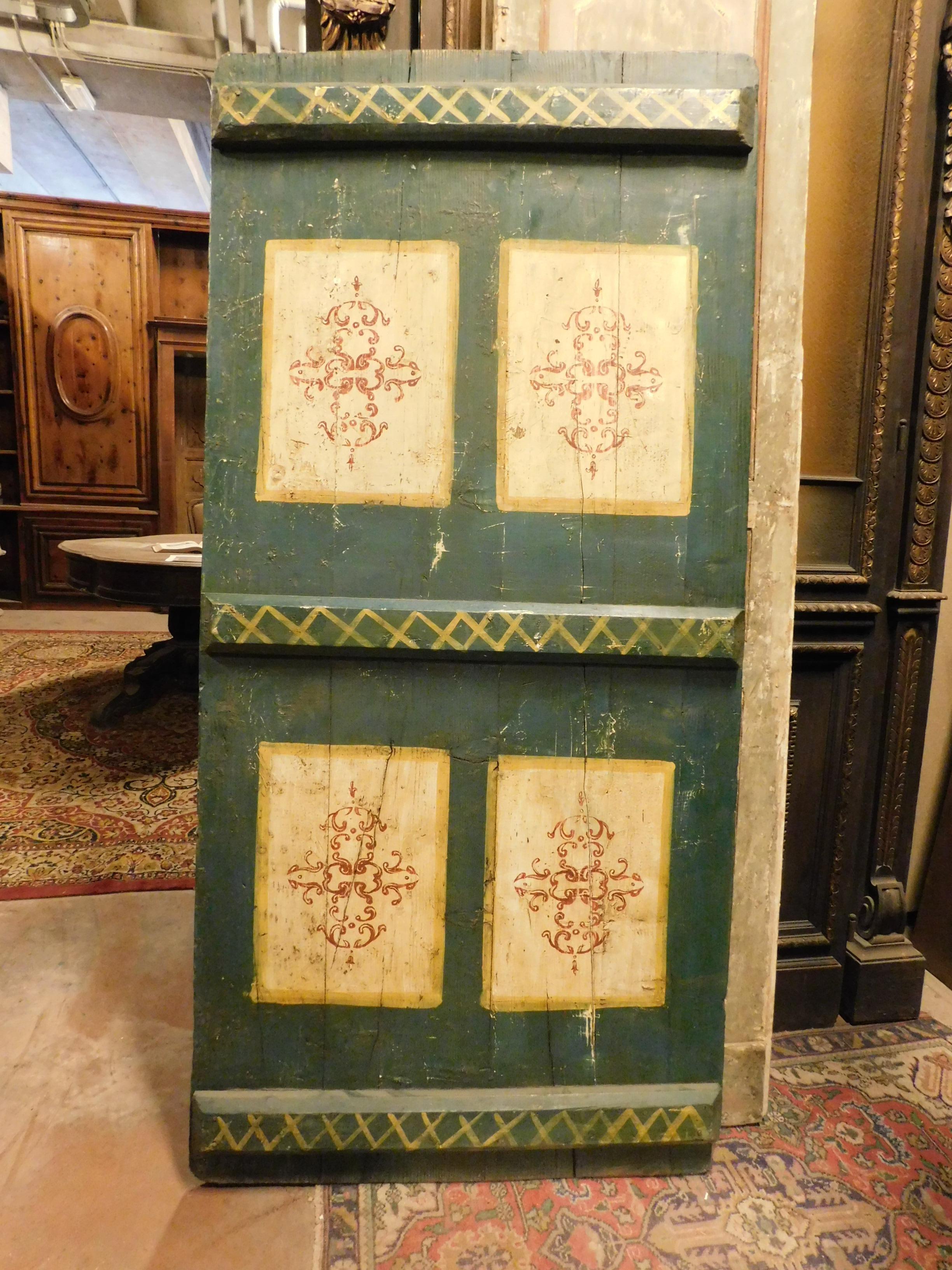 Puerta Antigua Lacada, Temas Rústicos Colores Brillantes, Finales Siglo XIX Italia Italiano en venta