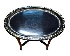 Antique Lacquered Mother-of-Pearl Tray Table