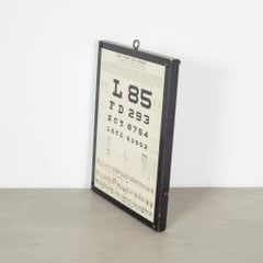 Antique Lacquered Near Vision Eye Test Chart, circa 1935