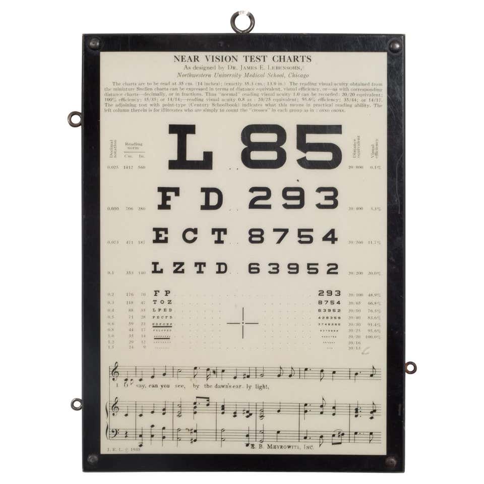 Antique Eye Chart - 2 For Sale on 1stDibs | vintage eye test chart, max ...