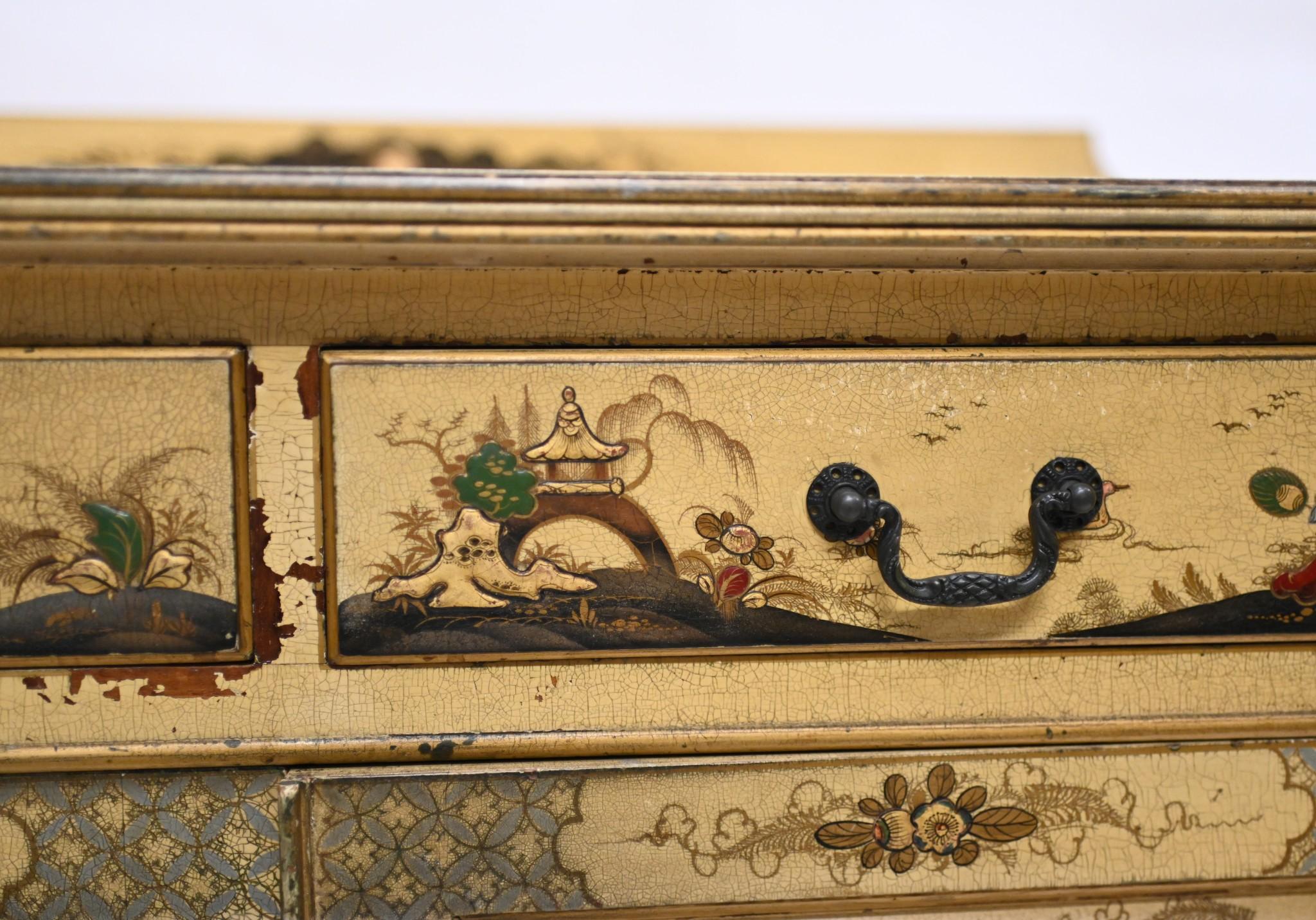 Antique Lacquered Side Cabinet Chinoiserie 1920 1