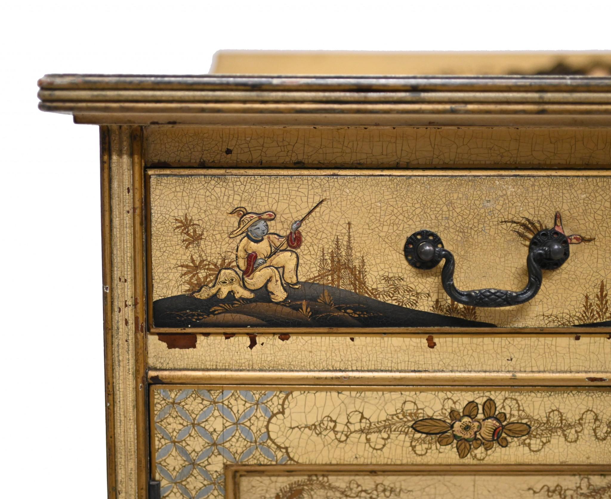 Antique Lacquered Side Cabinet Chinoiserie 1920 2