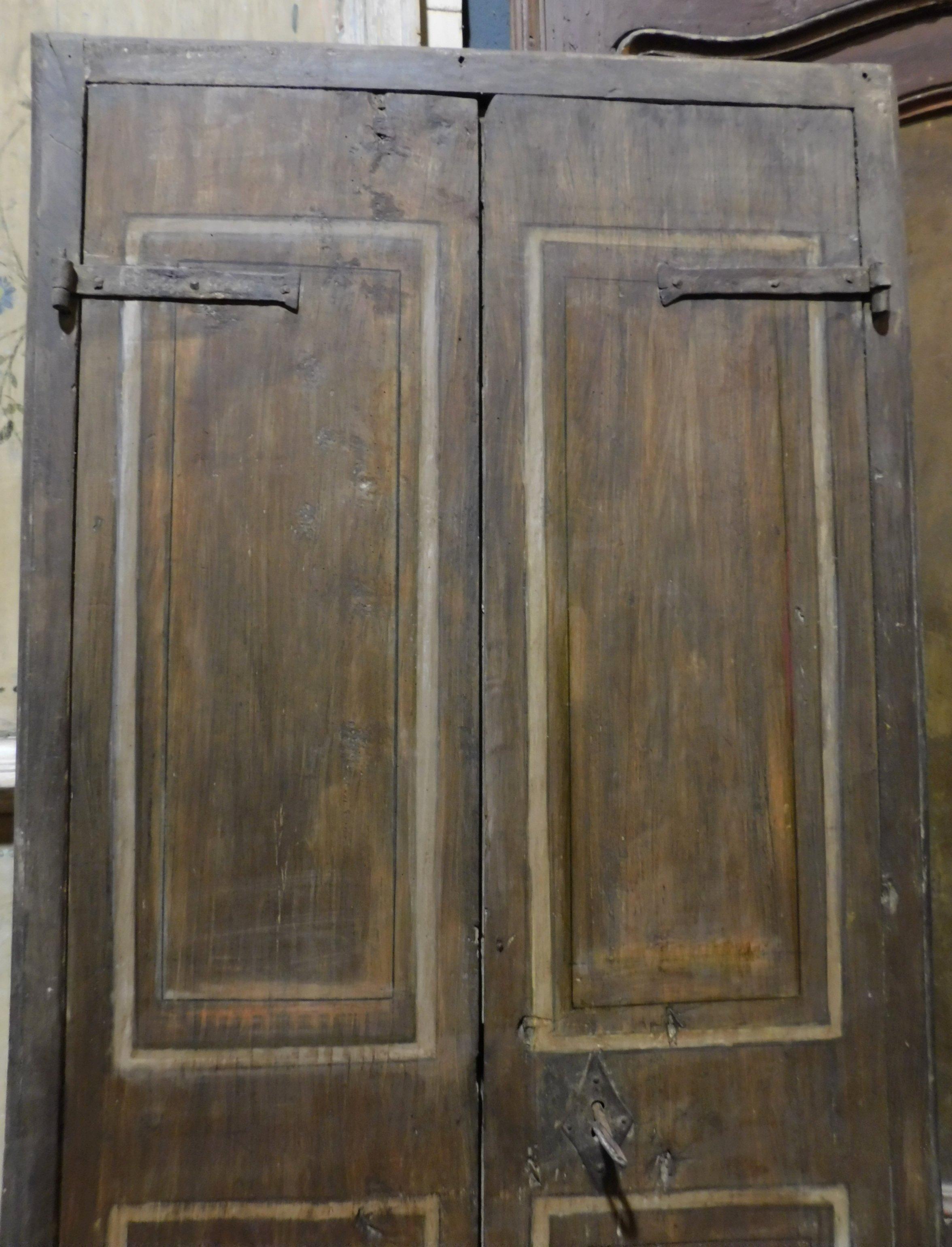 Italian Antique Lacquered Wooden Wall Cabinet Door, 18th Century Italy For Sale