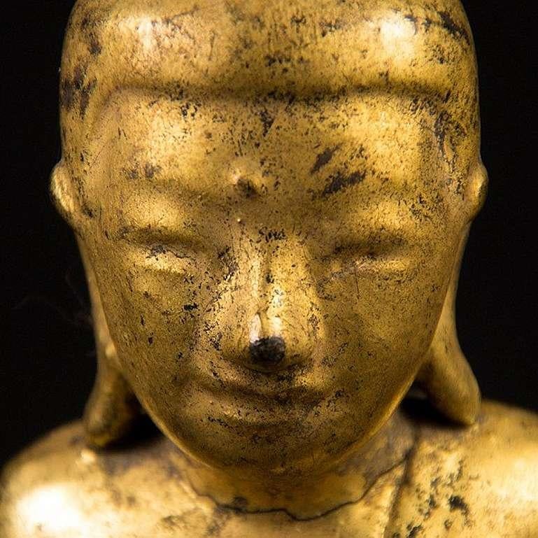 Antique Lacquerware Buddha Statue from Burma For Sale 5