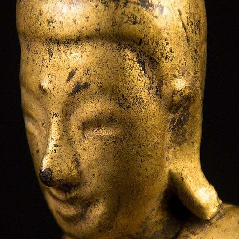 Antique Lacquerware Buddha Statue from Burma For Sale 6