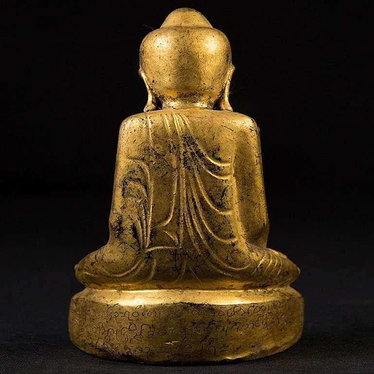 Antique Lacquerware Buddha Statue from Burma In Good Condition For Sale In DEVENTER, NL
