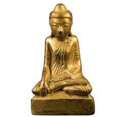 Antike Buddha-Statue aus Lackkunst aus Birma