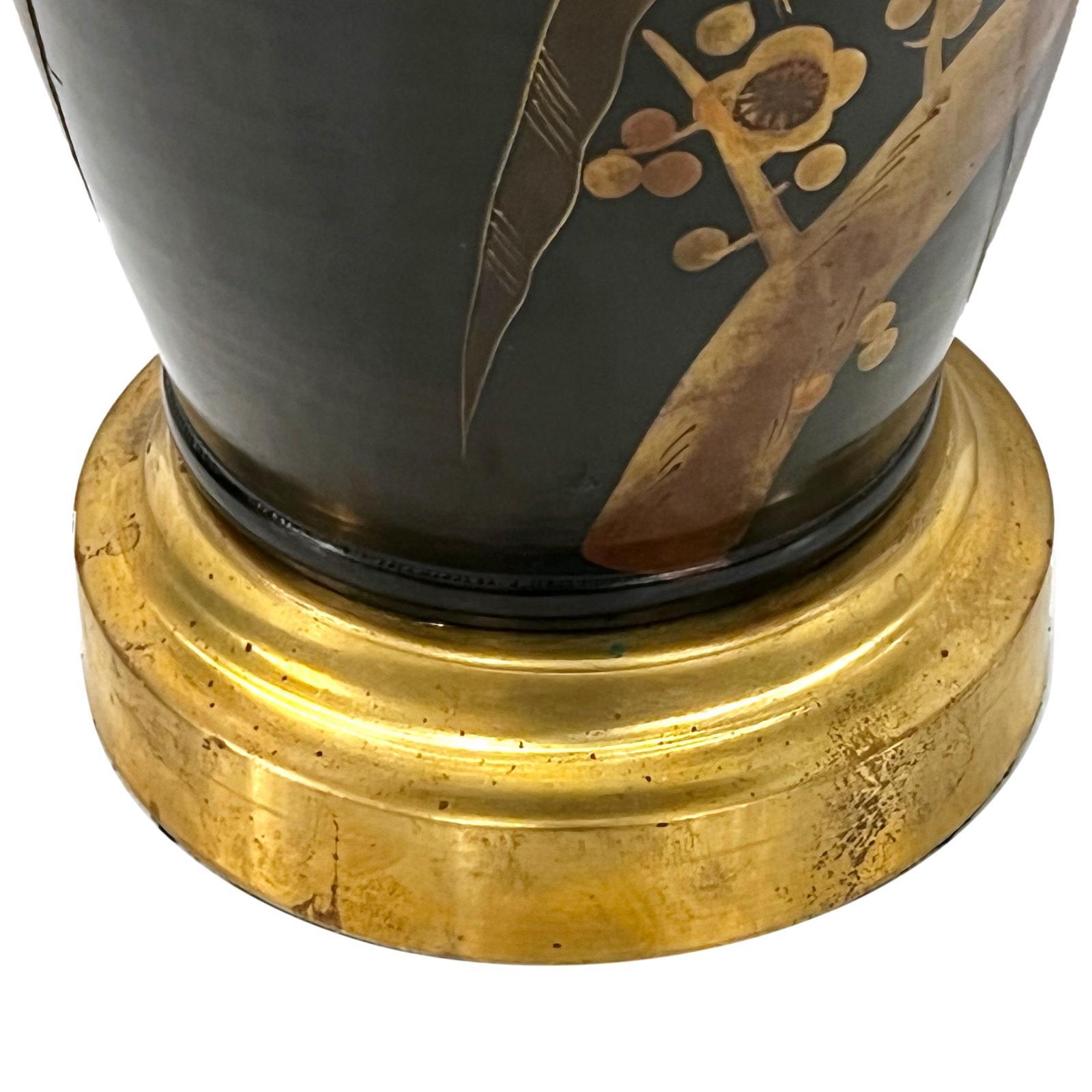 Japanese Antique Lacqured Lamp For Sale