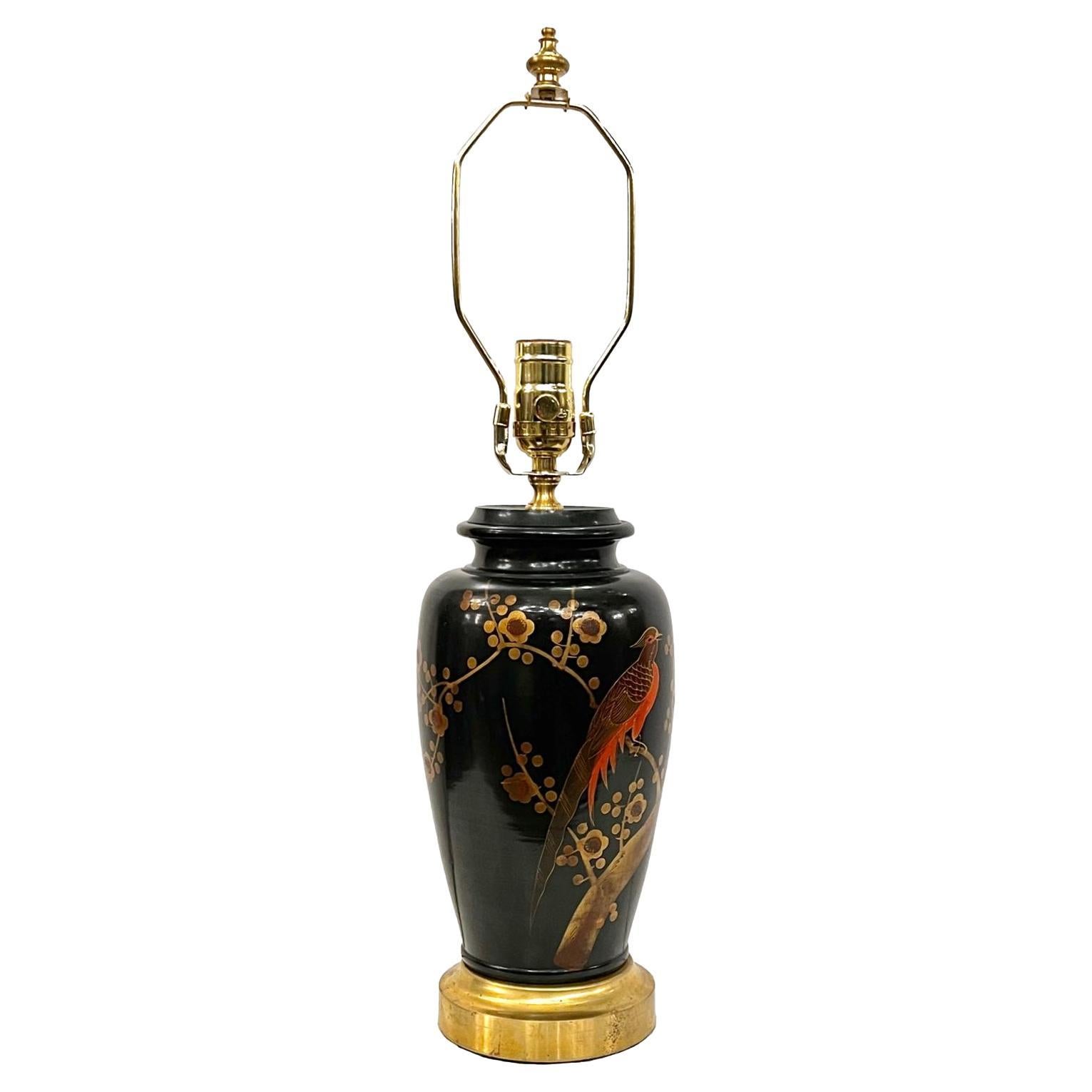 Antique Lacqured Lamp For Sale