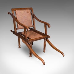 Silla colonial antigua de porche para mujer, inglesa, de haya, con asiento extraíble, de estilo victoriano