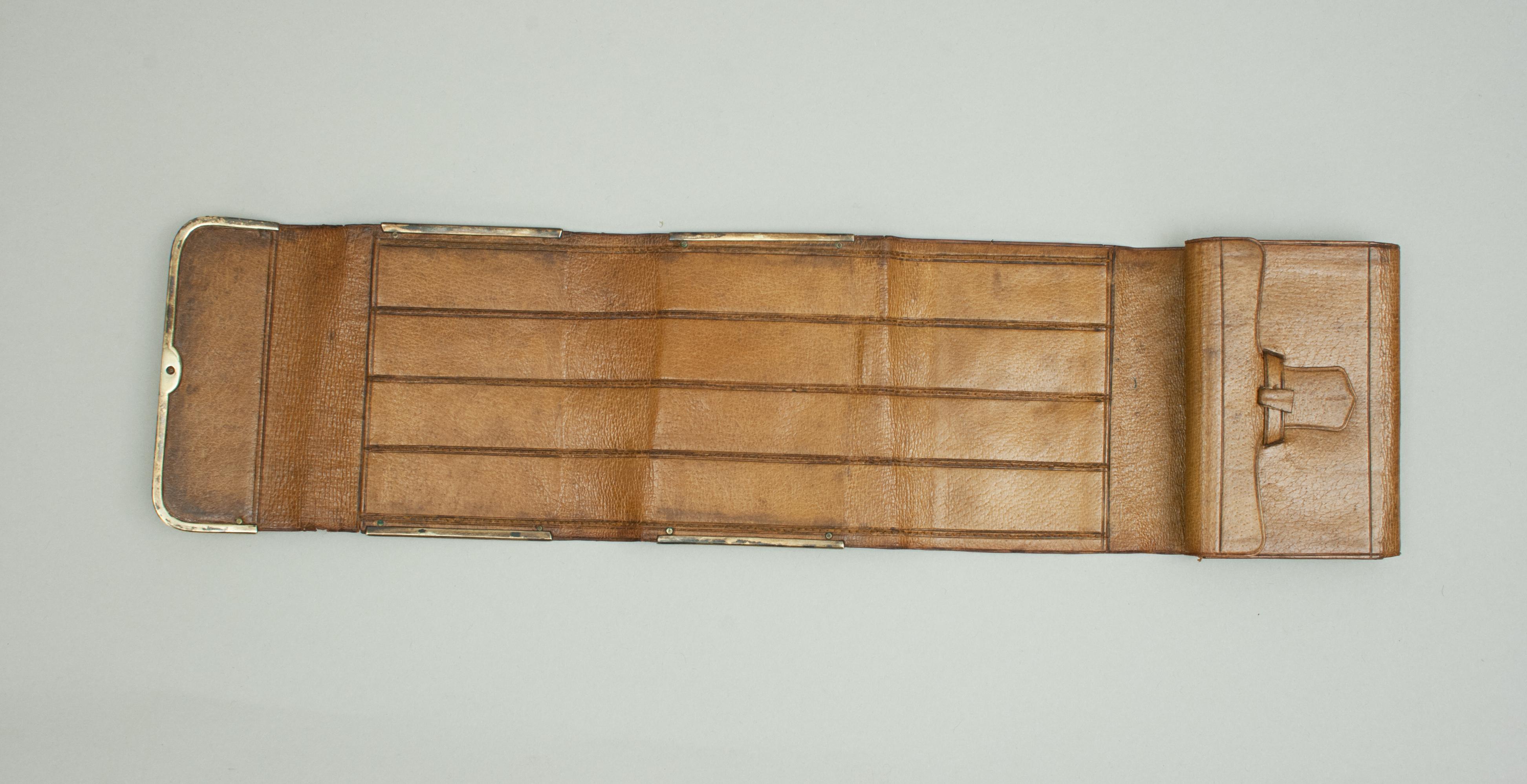 Late 19th Century Antique Ladies Folding Crocodile Purse, Sewing Kit. For Sale