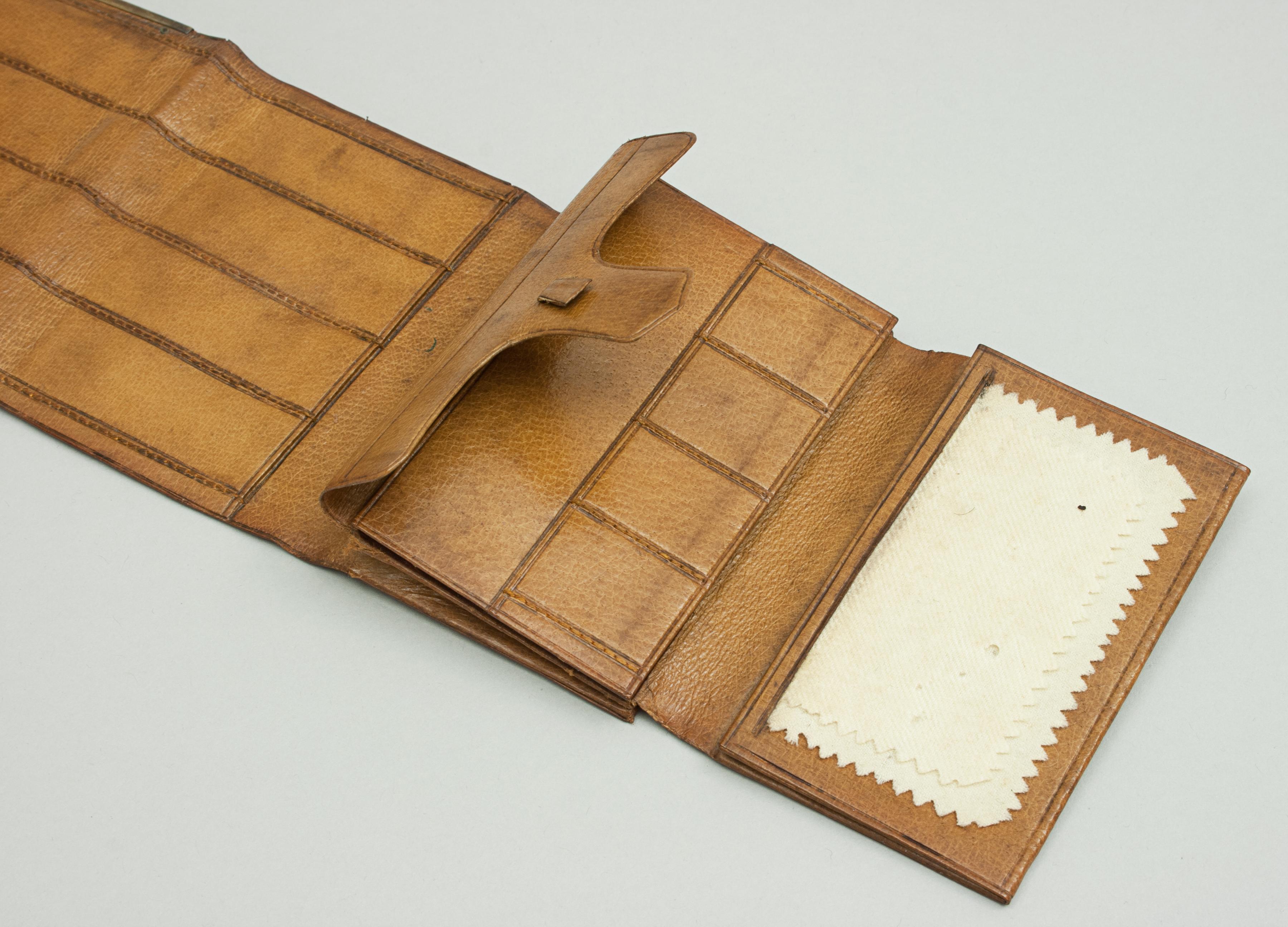 Antique Ladies Folding Crocodile Purse, Sewing Kit. For Sale 1
