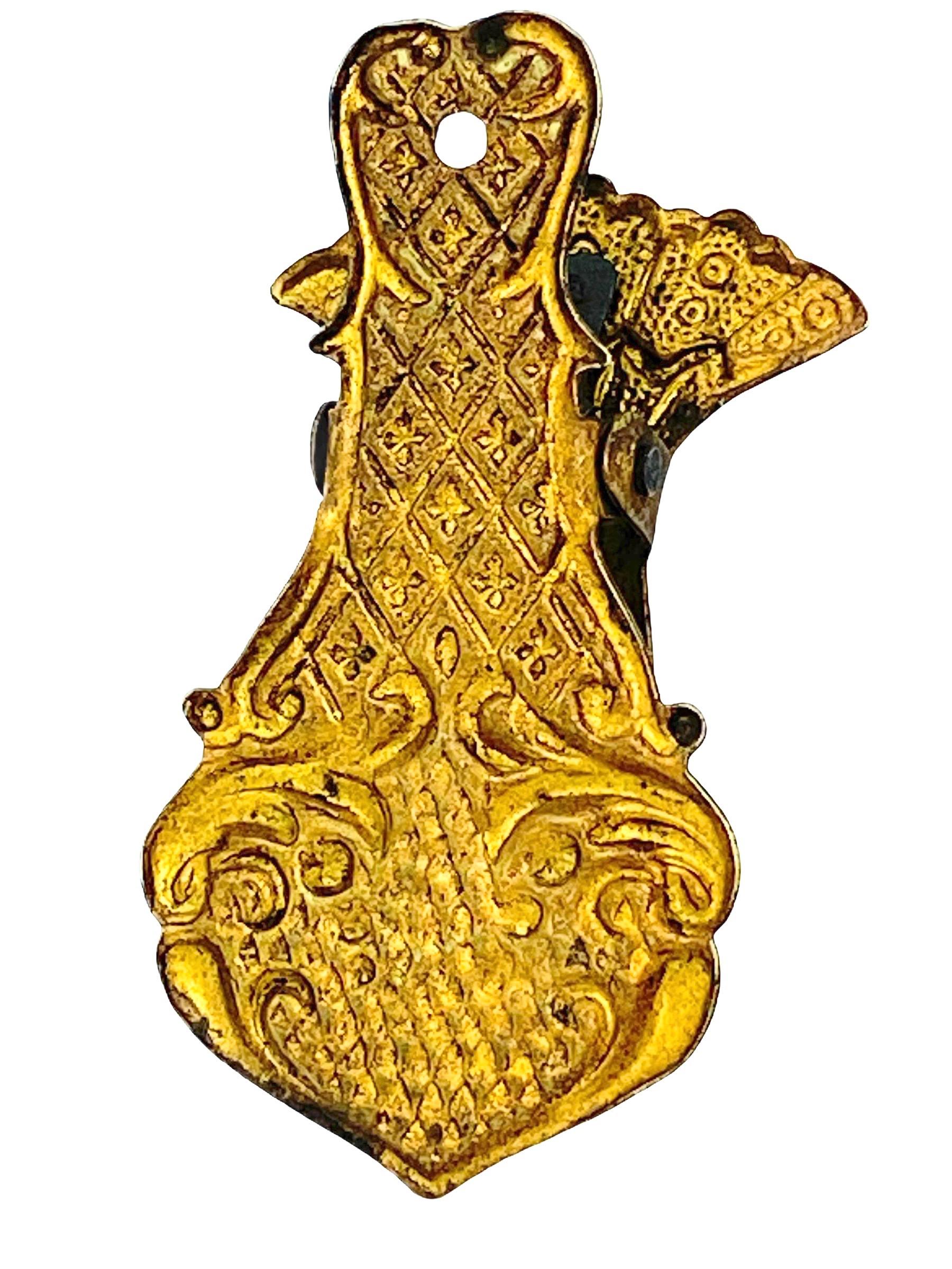 Antike Damen-Wand- oder Schreibtisch-Briefklammer aus Goldbronze von Erhard & Sohne, Deutschland 1890er Jahre im Zustand „Gut“ im Angebot in Nuernberg, DE