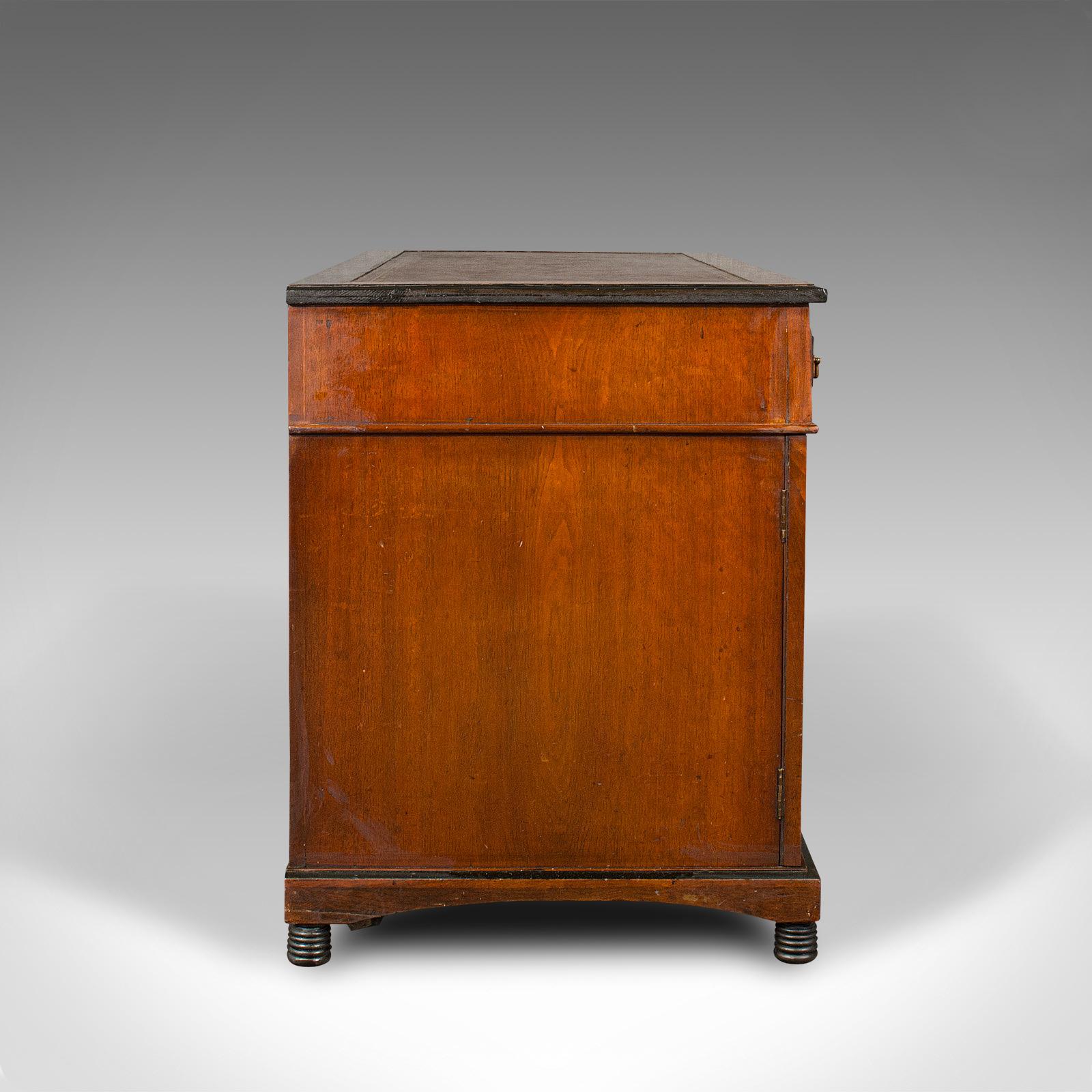 British Antique Ladies Morning Room Desk, English, Writing Table, Aesthetic Period, 1880