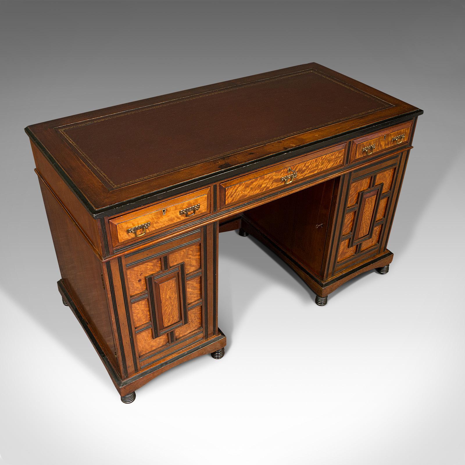 Walnut Antique Ladies Morning Room Desk, English, Writing Table, Aesthetic Period, 1880 For Sale
