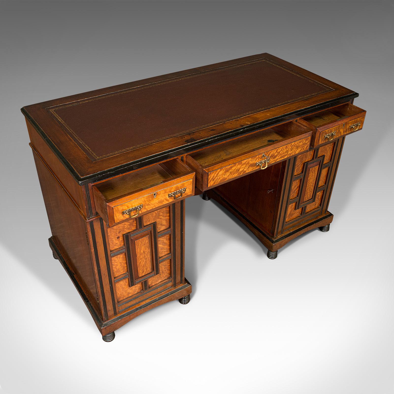 Antique Ladies Morning Room Desk, English, Writing Table, Aesthetic Period, 1880 For Sale 1