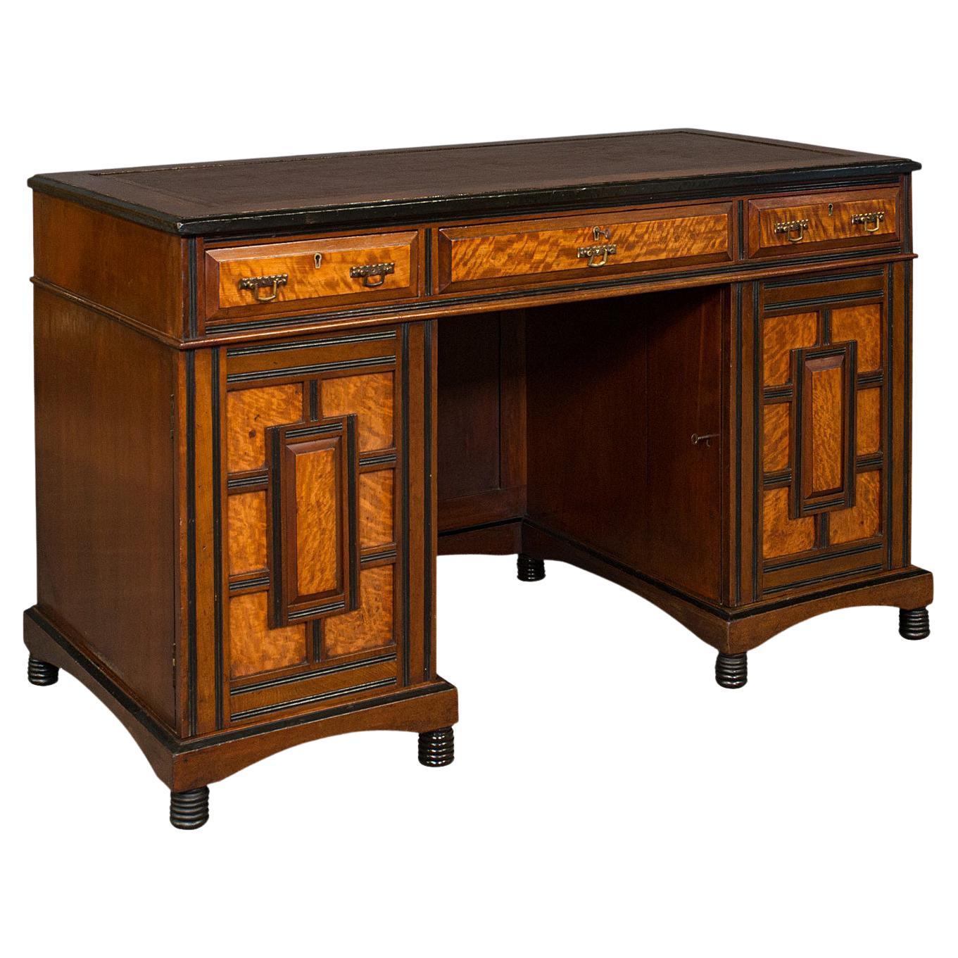 Antique Ladies Morning Room Desk, English, Writing Table, Aesthetic Period, 1880 For Sale