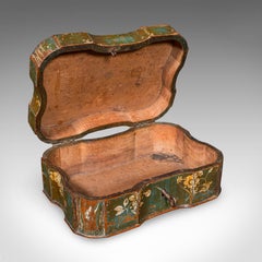 Antique Ladies Table Box, Italian, Lacquer, Oak, Keepsake Case, Victorian, 1900