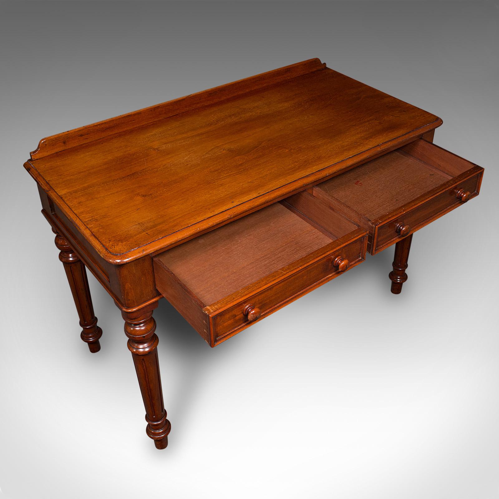 Wood Antique Ladies Writing Desk, English, Correspondence, Side Table, Mid Victorian For Sale