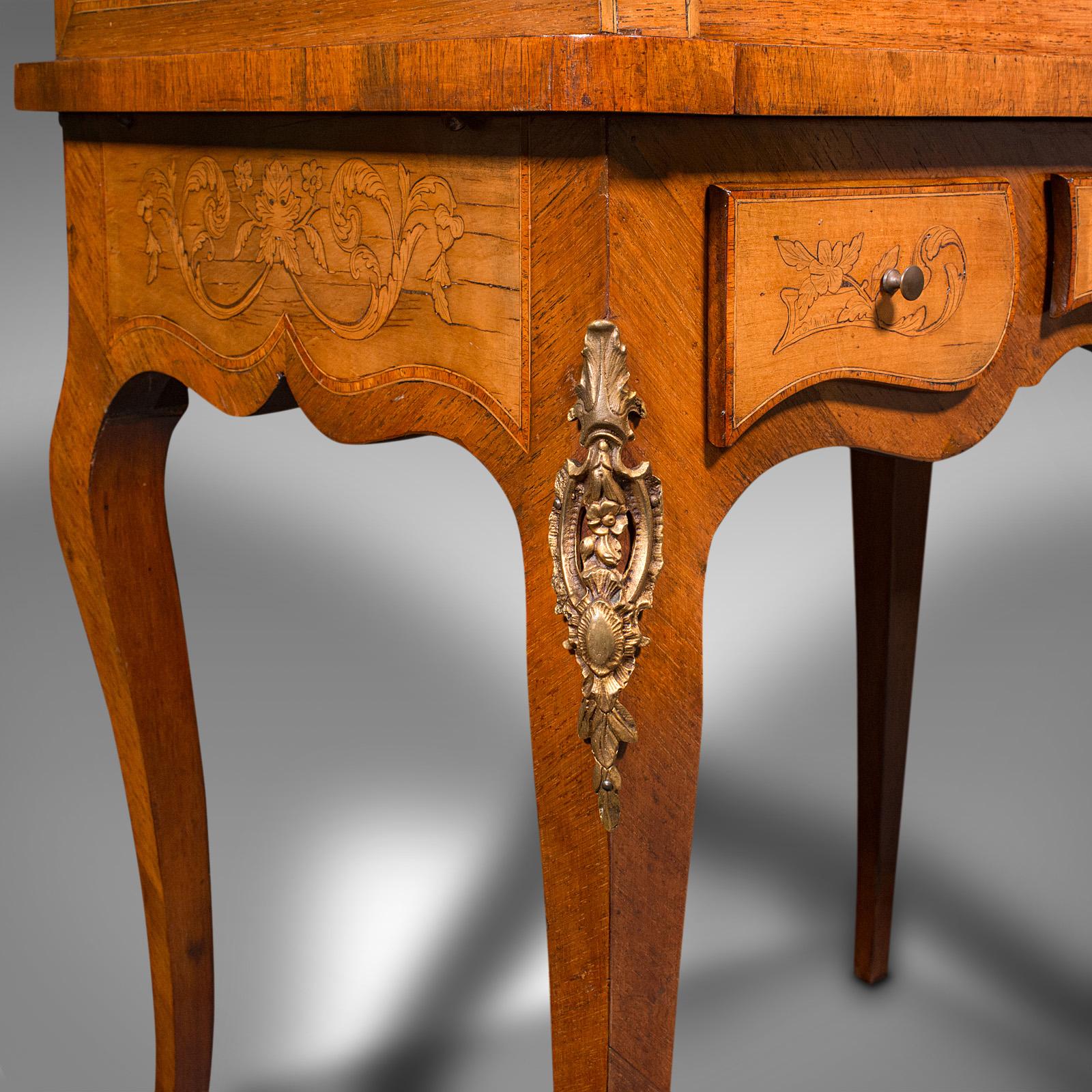 Antique Ladies Writing Desk, French, Walnut, Table, Bonheur Du Jour, Victorian 7