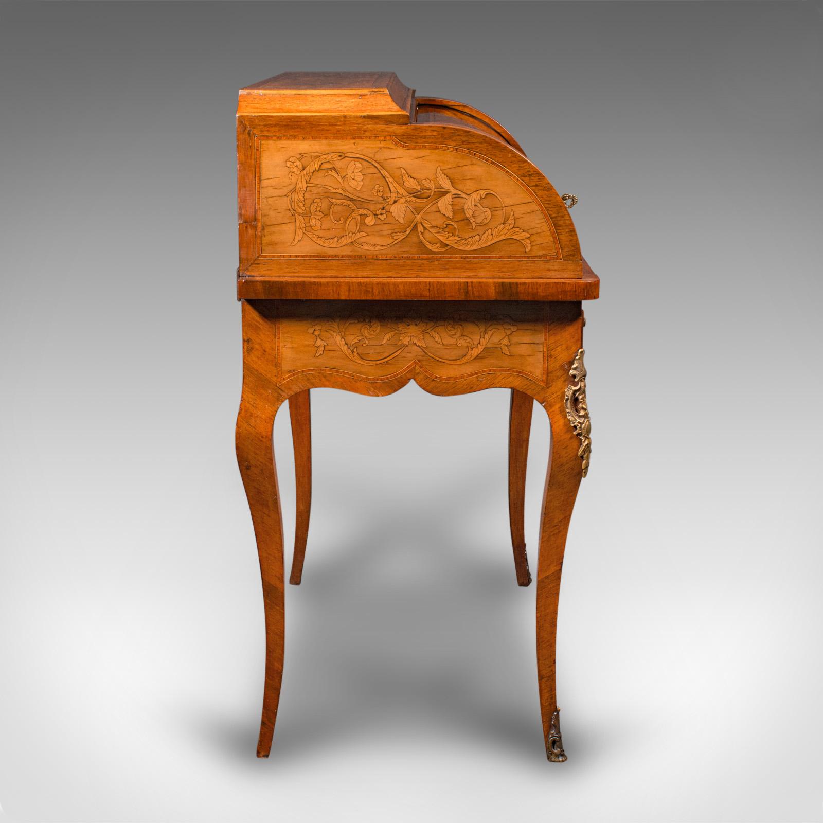 19th Century Antique Ladies Writing Desk, French, Walnut, Table, Bonheur Du Jour, Victorian