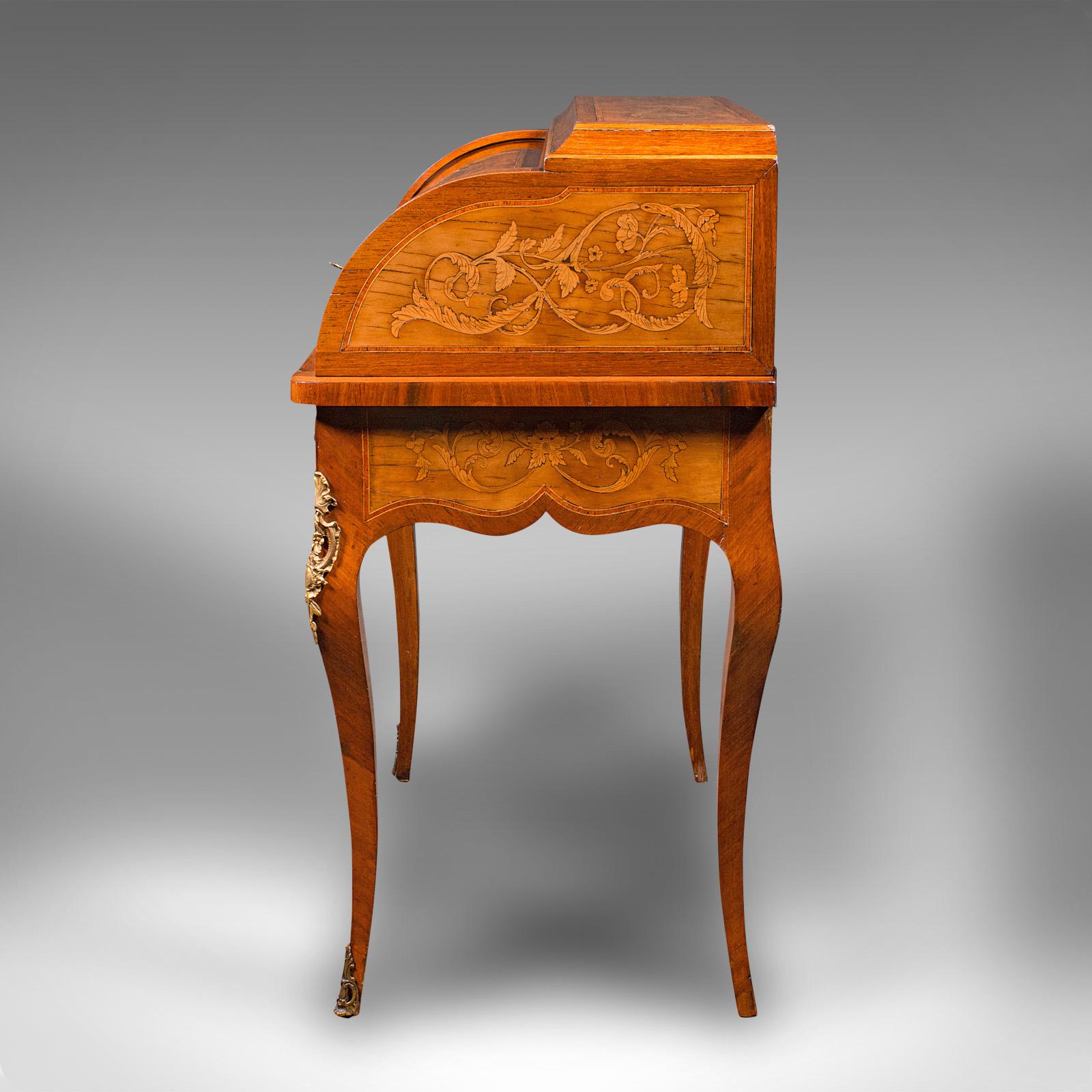 Antique Ladies Writing Desk, French, Walnut, Table, Bonheur Du Jour, Victorian 2