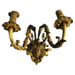 Antique  Lady Face , double arm , Gold Dore' Sconce  ,  A Single