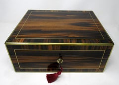 Antique Lady’s Gentleman’s Coromandel Jewelry Documents Box atrib Edwards London