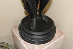 Antike Damen:: Newel Post Lampen:: Art Nouveau:: Spelter L& R Seiten sehr groß