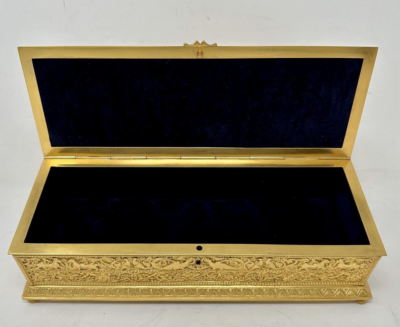 Antique Lady's Ormolu Bronze Dore Jewellery Box Casket Maison Boissier Paris In Good Condition In Dublin, Ireland
